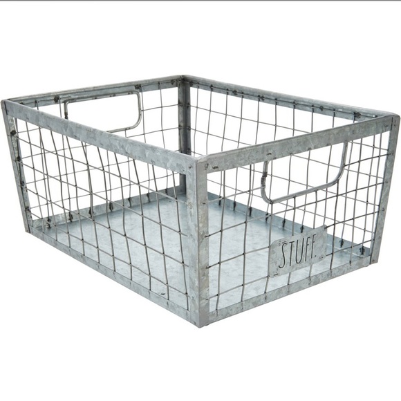 Rae Dunn Other - Rae Dunn STUFF Galvanized Metal Wire Basket